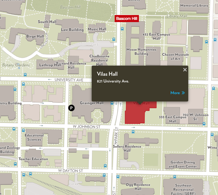 UW–Madison campus map.